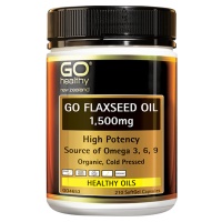 GO Healthy Flaxseed Oil 高之源有机亚麻籽油胶囊 1500mg 210s-保质期-2026.04