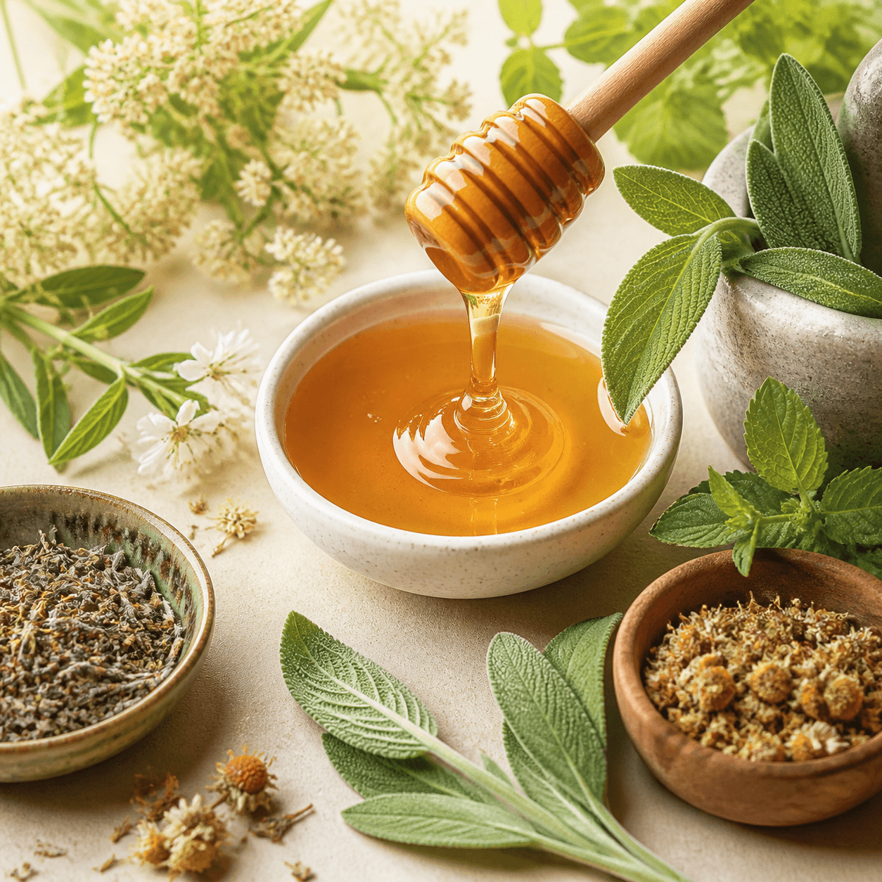 植物成分、蜂蜜与草本