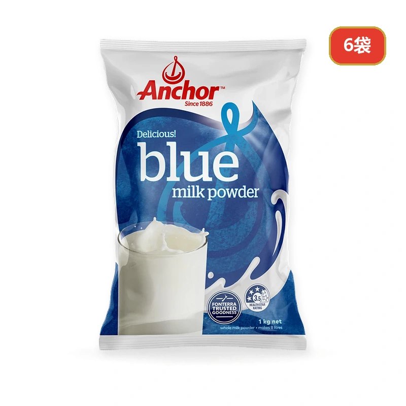 Anchor 安佳 全脂奶粉袋装 1kg×6袋