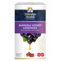 Manuka Health Blackcurrant Lozenges 400 蜜纽康MGO 400 麦卢卡蜂蜜润喉糖黑加仑味 15粒-保质期-2026.01