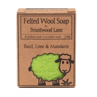 Felted Wool Soap Basil Lime &Mandarin Soap 100g--羊毛香皂罗勒青柠橘味-无保质期