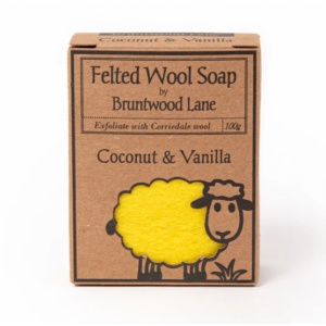 Felted Wool Soap Coconut&Vanilla 新西兰天然手工羊毛香皂【椰奶香草】 100g 无保质期