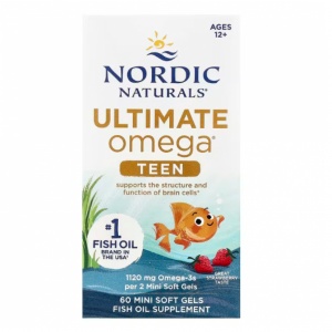 Nordic Naturals Teen 挪威小鱼青少年鱼油 草莓味12+岁60粒【2028.09】