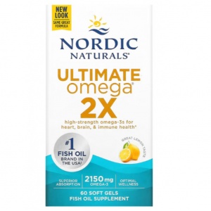 Nordic Naturals 挪威小鱼成人双倍omega鱼油60粒【2028.09】